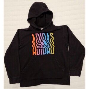 Adidas Hoodie Size YL Multicolor Wavy Logo